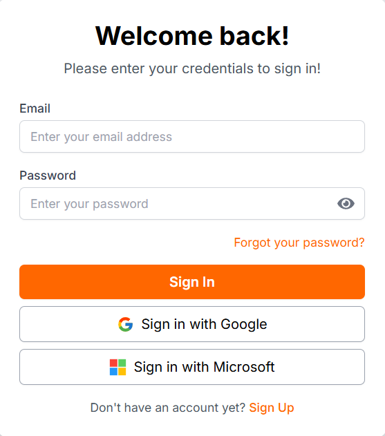 login page